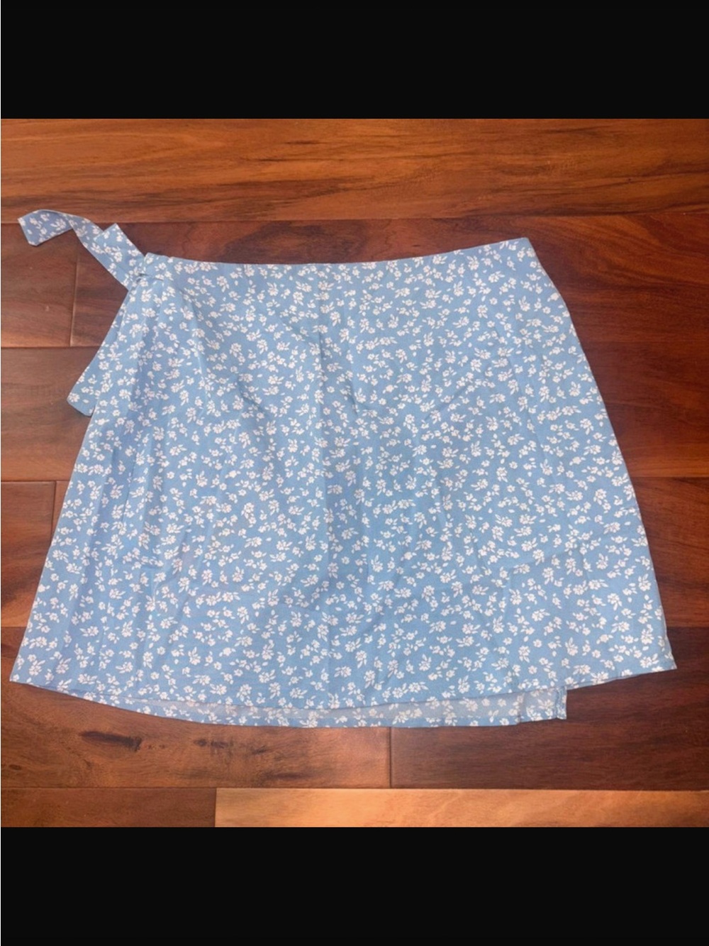 Floral Tie-Waist Mini Skirt - Light Blue